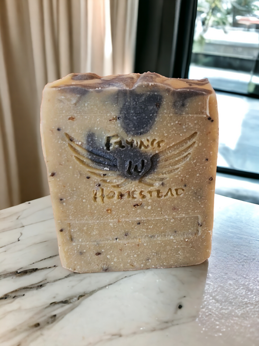 Fields of Lavender Homestead Goats Milk Hemp and Tallow Soap medium Grit